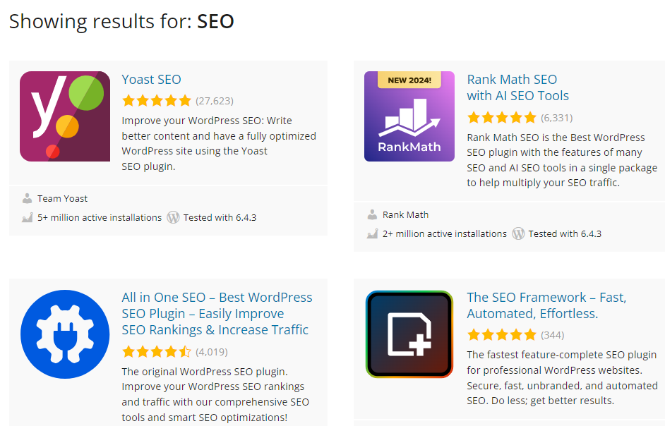 검색엔진 최적화 대표 플러그인