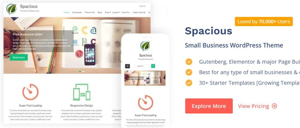 워드프레스 인기테마 추천사이트 7 spacious theme