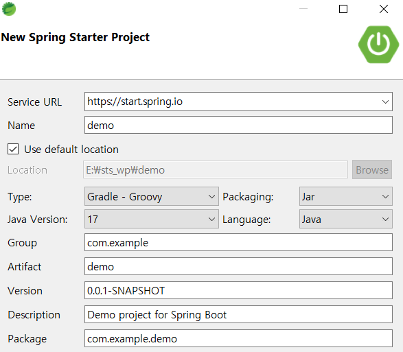 New Spring Starter Project