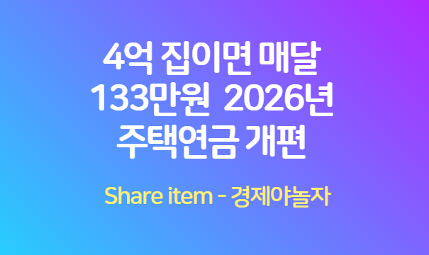 4억 집이면 매달 133만원 준다고? 2026년 주택연금 개편 | AI Practice Notes